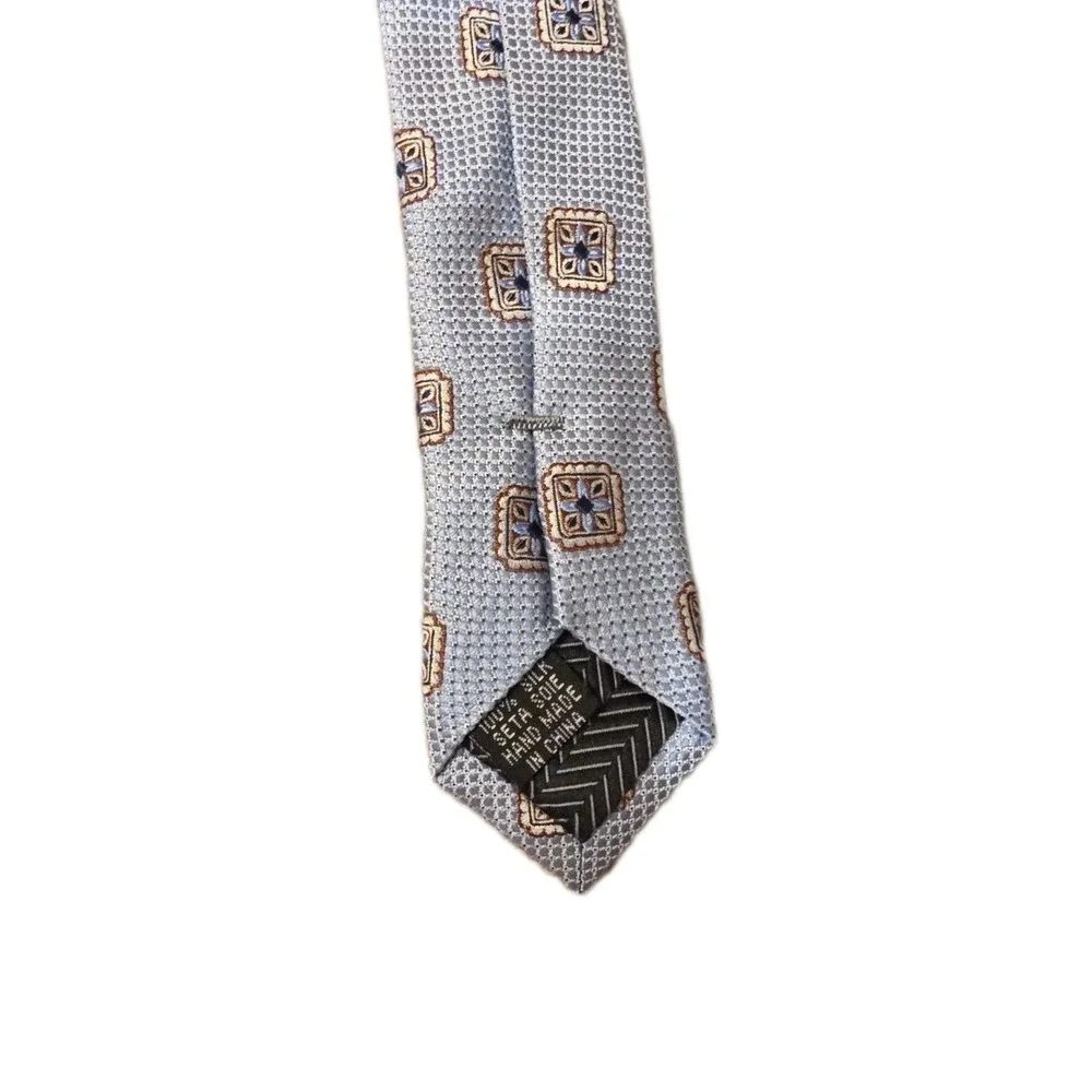 Nordstrom‎ Men's Shop Geometric Blue GOLD BLACK Men's Tie Woven Classic